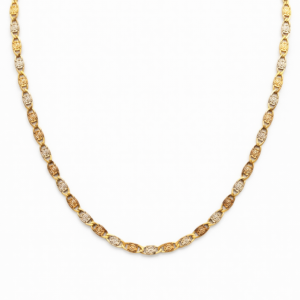 Zlatý náhrdelník s dvoubarevným zdobením