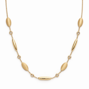 Zlatý náhrdelník s jemnými zirkony