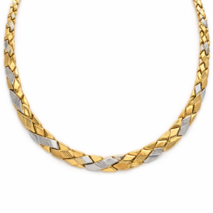 Zlatý náhrdelník v kombinaci žluté a bílé zlato